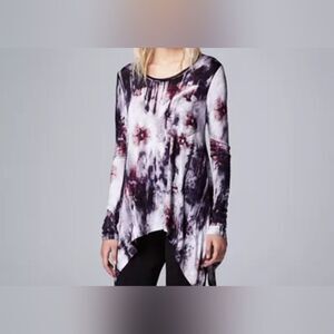 Simply Vera Vera Wang Handkerchief Top Size Large Floral Romantic Artsy